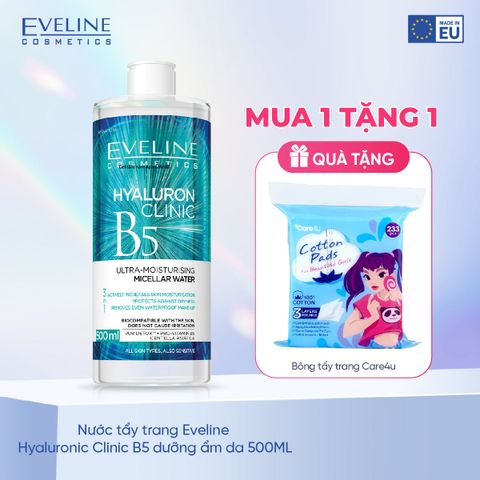 Nước tẩy trang Eveline Hyaluron Clinic B5 dưỡng ẩm da 500ML