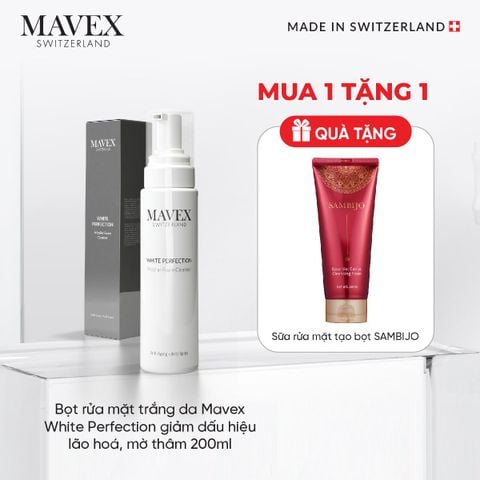 Bọt rửa mặt trắng da Mavex White Perfection giảm dấu hiệu lão hoá, mờ thâm 200ML