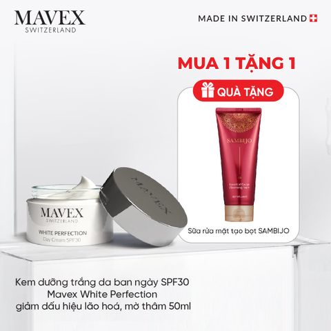 Kem dưỡng trắng da ban ngày SPF30 Mavex White Perfection giảm dấu hiệu lão hoá, mờ thâm 50ML