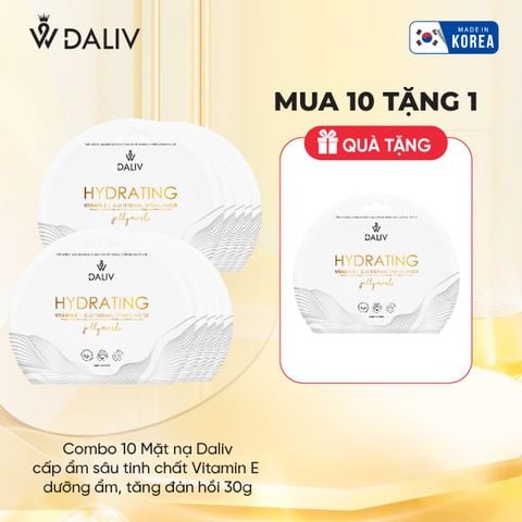 Combo 10 Mặt nạ Daliv cấp ẩm sâu tinh chất Vitamin E dưỡng ẩm, tăng đàn hồi 30g