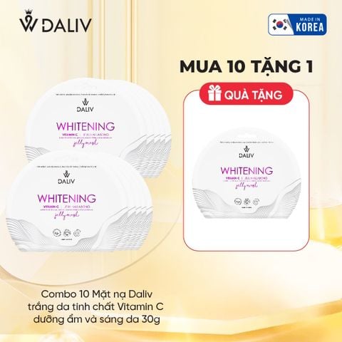 Combo 10 Mặt nạ Daliv trắng da tinh chất Vitamin C dưỡng ẩm và sáng da 30g
