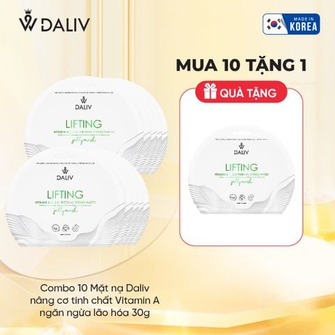 Combo 10 Mặt nạ Daliv nâng cơ tinh chất Vitamin A ngăn ngừa lão hóa 30g