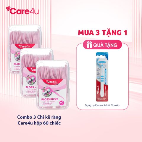 Combo 3 Chỉ kẽ răng Care4u hộp 60 chiếc_CARE6000H