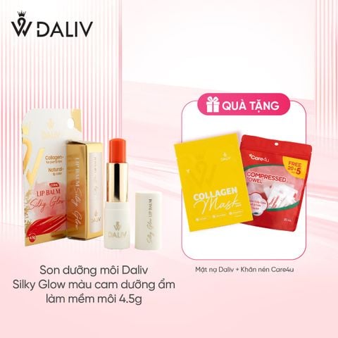 Son dưỡng môi Daliv Silky Glow màu cam dưỡng ẩm làm mềm môi 4.5g