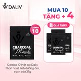Combo 10 Mặt nạ Daliv Than hoạt tính dưỡng ẩm, sạch sâu 27g