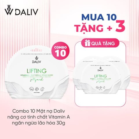 Combo 10 Mặt nạ Daliv nâng cơ tinh chất Vitamin A ngăn ngừa lão hóa 30g