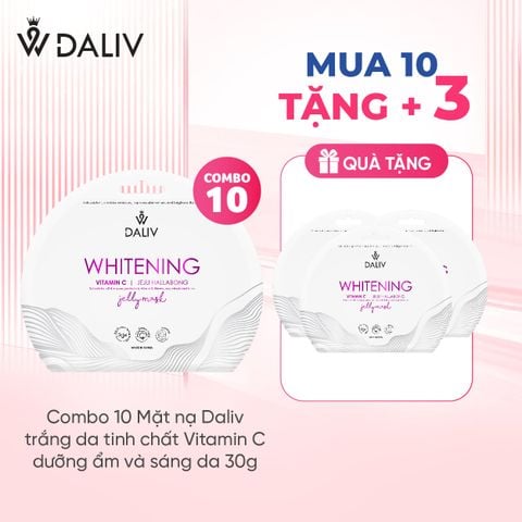Combo 10 Mặt nạ Daliv trắng da tinh chất Vitamin C dưỡng ẩm và sáng da 30g
