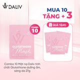 Combo 10 Mặt nạ Daliv tinh chất Glutathione dưỡng ẩm, sáng da 27g