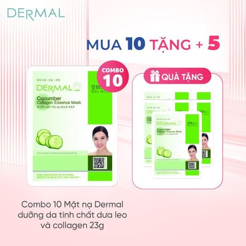 Mặt nạ Dermal dưỡng da tinh chất dưa leo và collagen 23g