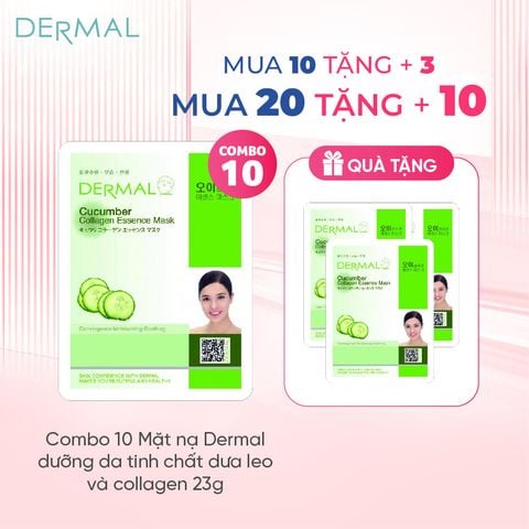 Mặt nạ Dermal dưỡng da tinh chất dưa leo và collagen 23g