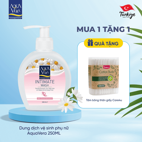 [Tặng bông tăm Care4u] Dung dịch vệ sinh phụ nữ AquaVera 250ML