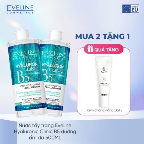 Nước tẩy trang Eveline Hyaluron Clinic B5 dưỡng ẩm da 500ML