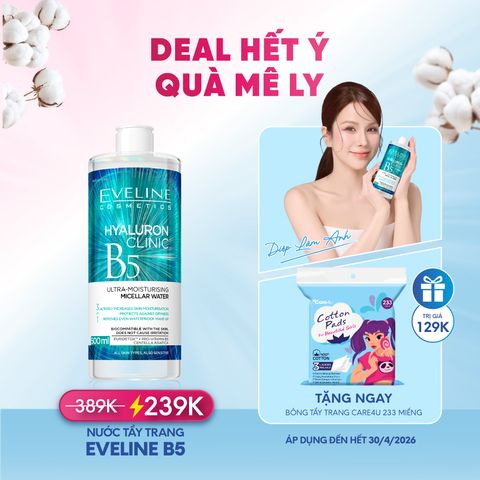 Nước tẩy trang Eveline Hyaluron Clinic B5 dưỡng ẩm da 500ML