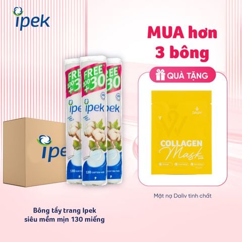 Bông tẩy trang Ipek siêu mềm mịn 130 miếng