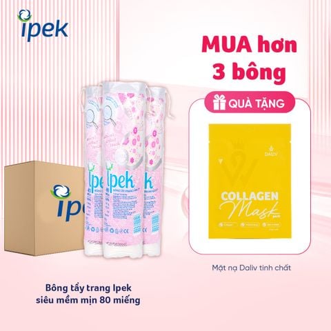 Bông tẩy trang Ipek siêu mềm mịn 80 miếng