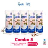 Combo 5 Bông tẩy trang Ipek siêu mềm mịn 80 miếng