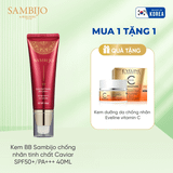 [Tặng kem dưỡng Eveline] Kem BB SAMBIJO siêu mịn, chống nhăn tinh chất Caviar SPF50+/PA+++ 40ML