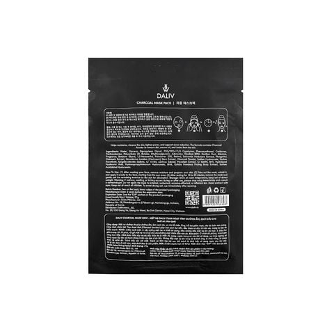 Mặt nạ Daliv Than hoạt tính dưỡng ẩm, sạch sâu 27g