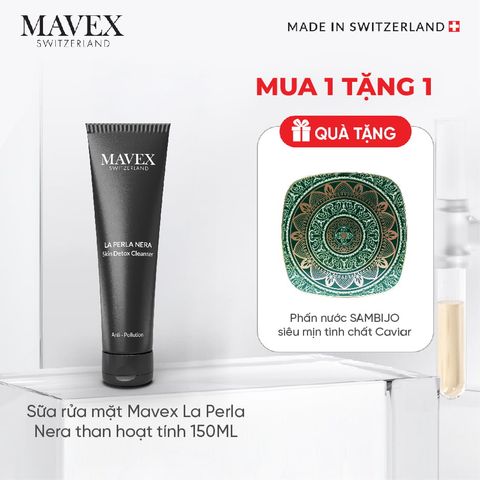 Sữa rửa mặt Mavex La Perla Nera than hoạt tính làm sạch sâu, săn chắc da 150ML