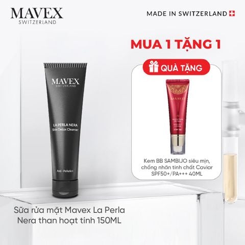 Sữa rửa mặt Mavex La Perla Nera than hoạt tính làm sạch sâu, săn chắc da 150ML