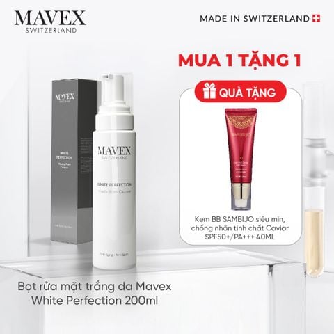 Bọt rửa mặt trắng da Mavex White Perfection giảm dấu hiệu lão hoá, mờ thâm 200ML