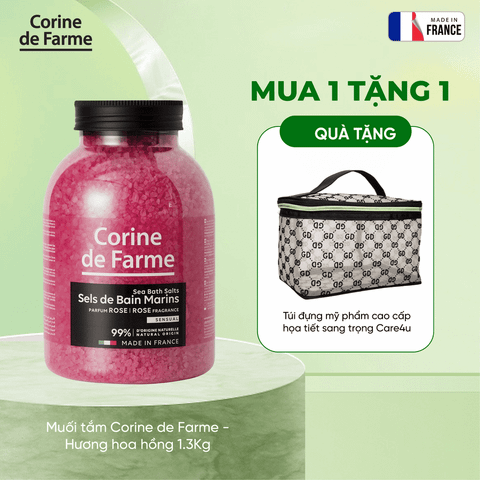 [Tặng túi Care4u] Muối tắm Corine de Farme - Hương hoa hồng 1.3Kg