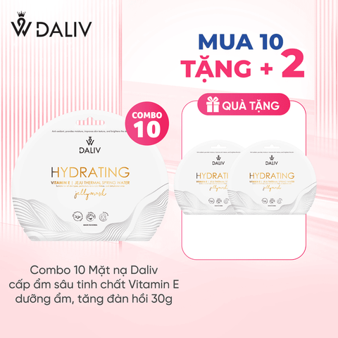 [Mua 10 tặng 2] Combo 10 Mặt nạ Daliv cấp ẩm sâu tinh chất Vitamin E dưỡng ẩm, tăng đàn hồi 30g