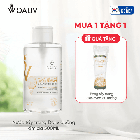 [Tặng bông Skinlovers 80M] Nước tẩy trang Daliv dưỡng ẩm da 500ML