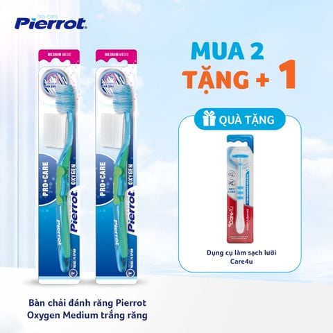Bàn chải đánh răng Pierrot Oxygen Medium trắng răng