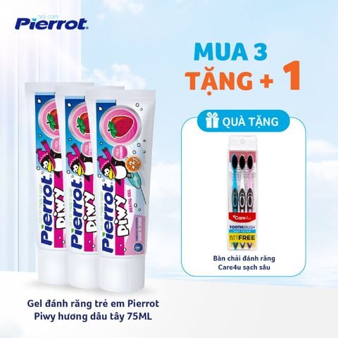 Gel đánh răng trẻ em Pierrot Piwy hương dâu tây 75ML
