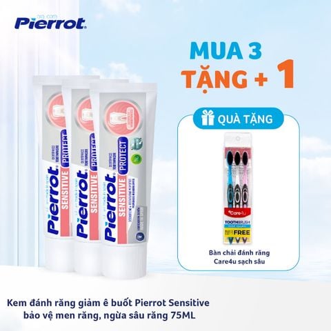 Kem đánh răng giảm ê buốt Pierrot Sensitive bảo vệ men răng, ngừa sâu răng 75ML