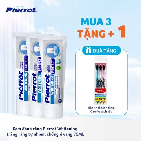 Kem đánh răng Pierrot Whitening trắng răng tự nhiên, chống ố vàng 75ML