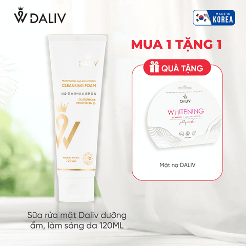 [Tặng mặt nạ Daliv] Sữa rửa mặt Daliv dưỡng ẩm, làm sáng da 120ML