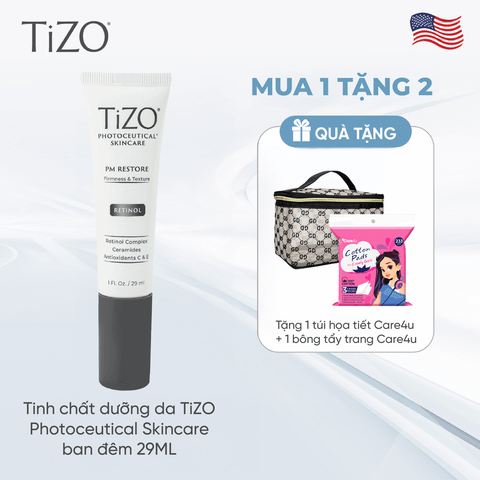 [Tặng 1 bông + 1 túi Care4u] Tinh chất dưỡng da TiZO Photoceutical Skincare ban đêm 29ML