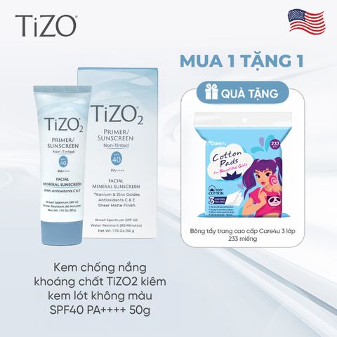 Kem chống nắng khoáng chất TiZO2 kiêm kem lót không màu SPF40 PA++++ 50g
