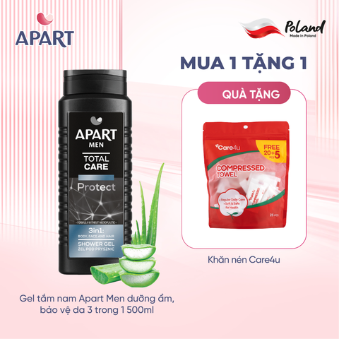 Gel tắm nam Apart Men dưỡng ẩm, bảo vệ da 3 trong 1 500ML