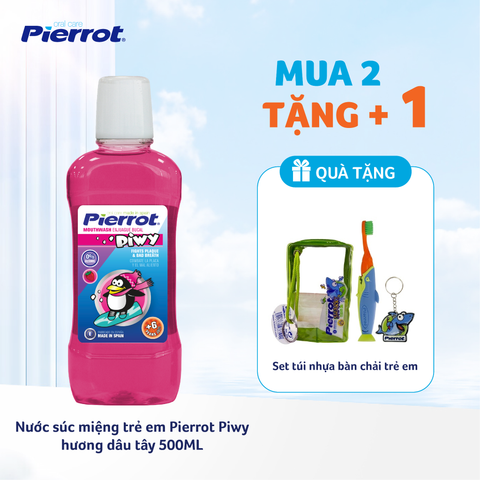 Nước súc miệng trẻ em Pierrot Piwy hương dâu tây 500ML