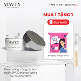 [Tặng BTT Care4u] Kem dưỡng trắng da ban ngày SPF30 Mavex White Perfection giảm dấu hiệu lão hoá, mờ thâm 50ML