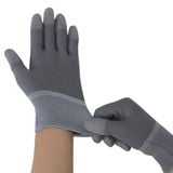  Găng Tay Sợi Polyester Phủ PU Đầu Ngón Màu Xám 