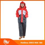  Áo mưa bộ vải dù phối màu 