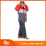  Áo mưa bộ vải dù phối màu 