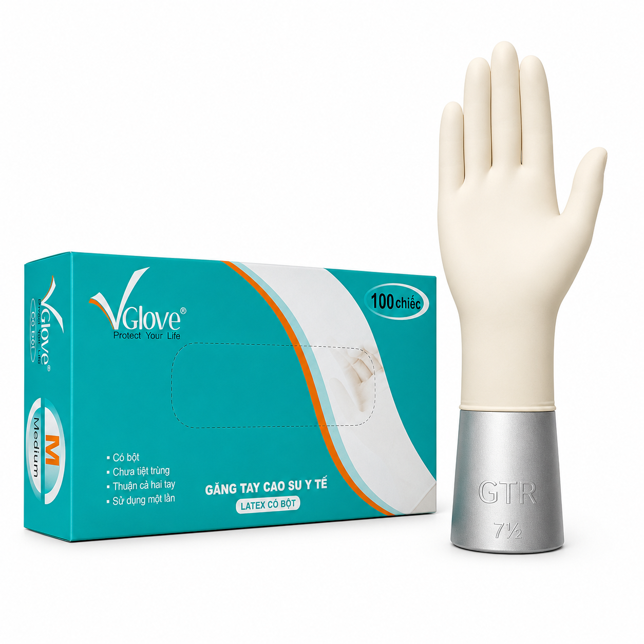  Găng Tay Latex Có Bột Vglove 5.0gr 