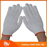 Găng Tay Len Phủ Hạt Nhựa Vàng 