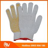  Găng Tay Len Phủ Hạt Nhựa Vàng 