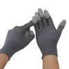  Găng Tay Sợi Polyester Phủ PU Đầu Ngón Màu Xám 