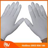  Găng Tay Sợi Polyester Phủ PU Đầu Ngón Màu Trắng 