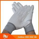  Găng Tay Sợi Polyester Phủ PU Bàn Tay Màu Trắng 