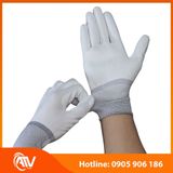  Găng Tay Sợi Polyester Phủ PU Bàn Tay Màu Trắng 