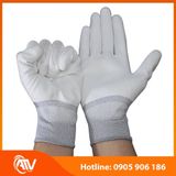  Găng Tay Sợi Polyester Phủ PU Bàn Tay Màu Trắng 