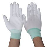  Găng Tay Sợi Polyester Phủ PU Bàn Tay Màu Trắng 